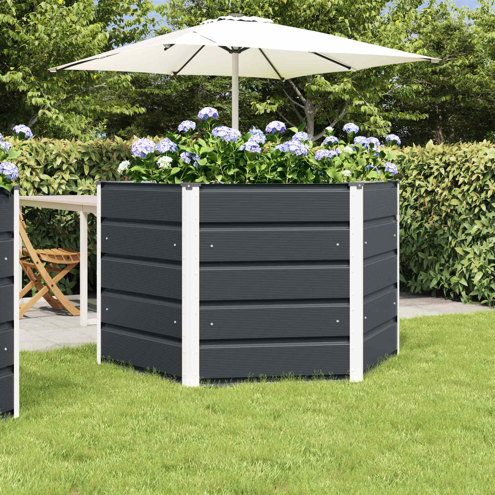 Vidaxl plantenbak antraciet 129 x 129 x 75 cm staal