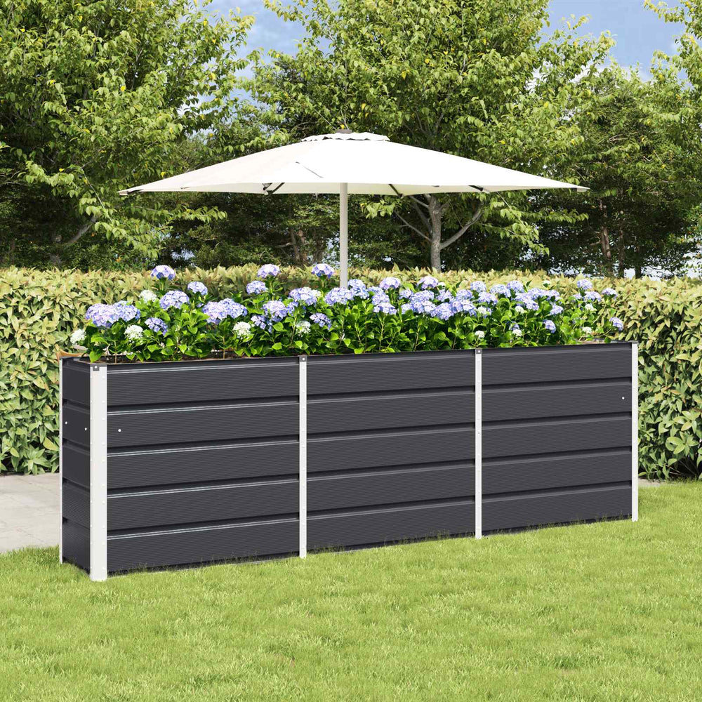 Vidaxl plantenbak antraciet 160 x 40 x 75 cm staal