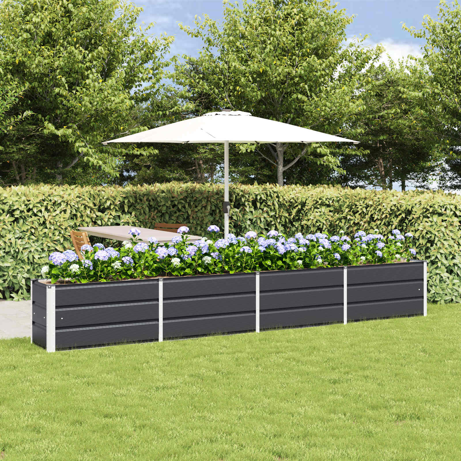 Vidaxl plantenbak antraciet 320 x 40 x 45 cm staal