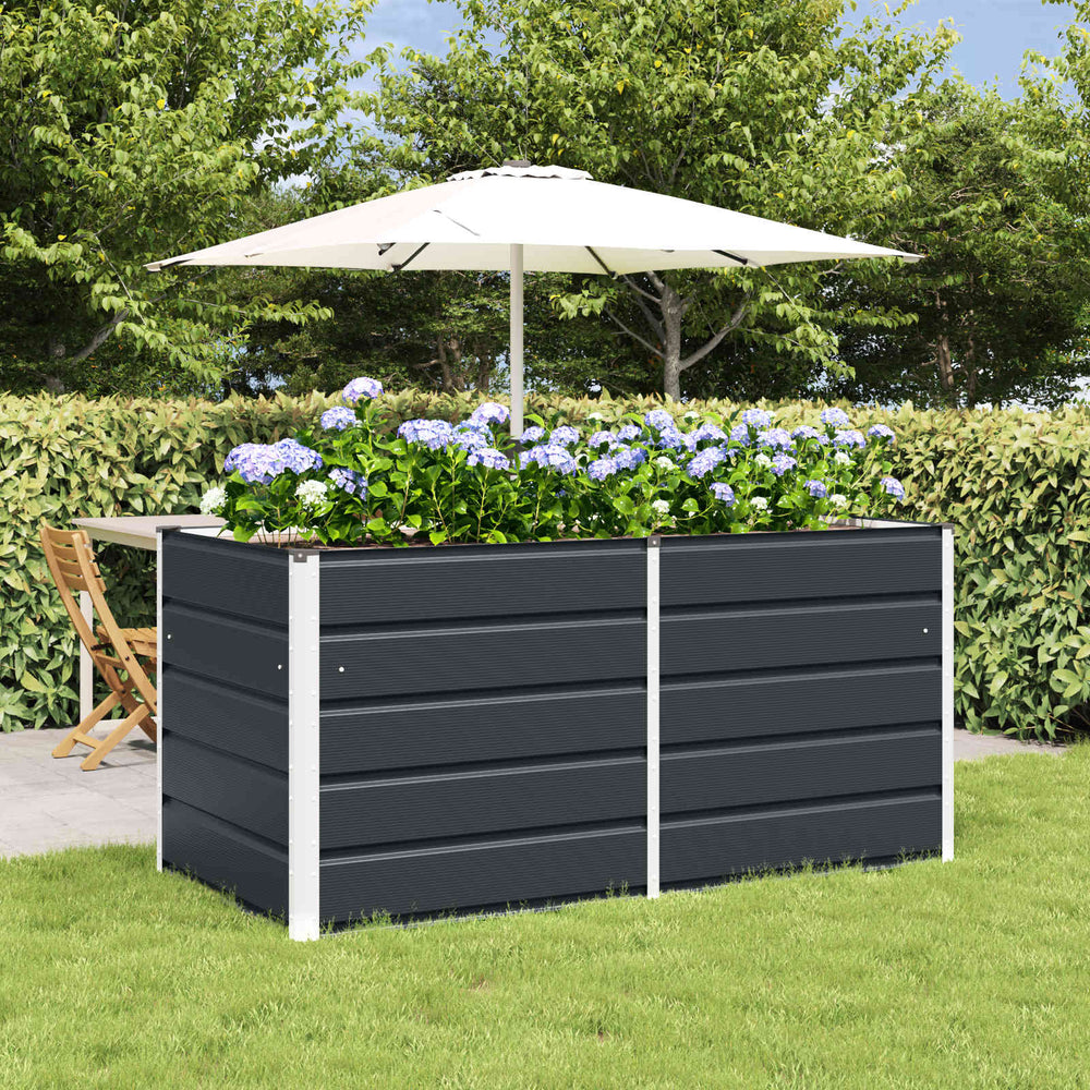 Vidaxl plantenbak antraciet 160 x 80 x 75 cm staal