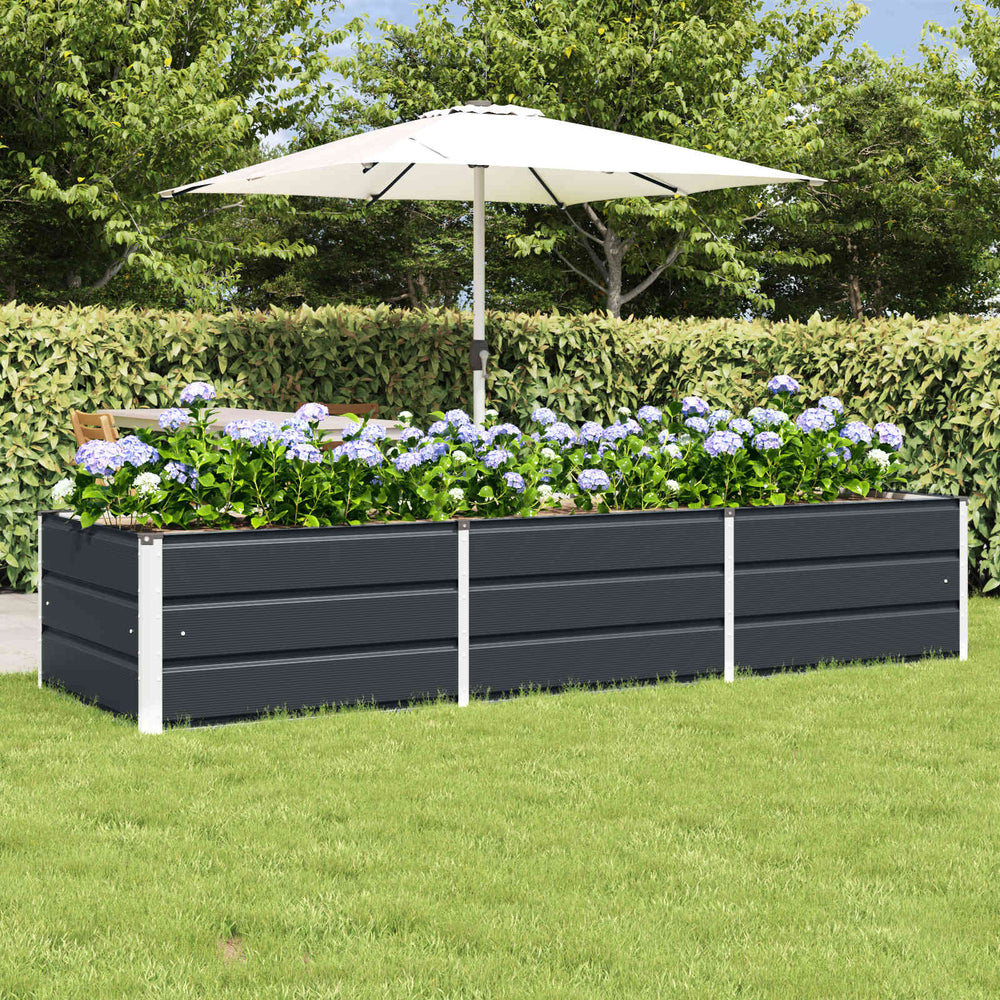 Vidaxl plantenbak antraciet 240 x 80 x 45 cm staal