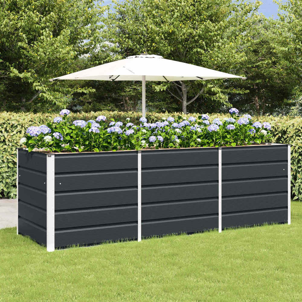 Vidaxl plantenbak antraciet 240 x 80 x 75 cm staal