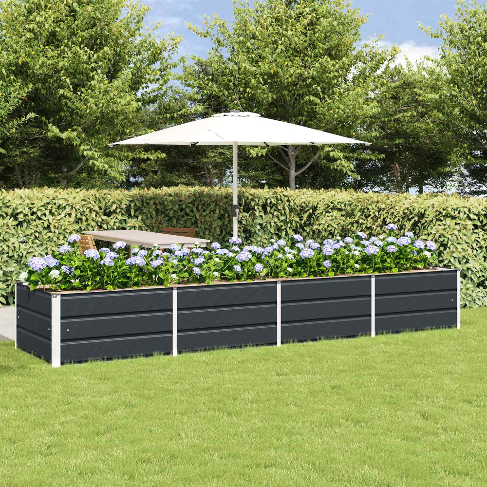 Vidaxl plantenbak antraciet 320 x 80 x 45 cm staal