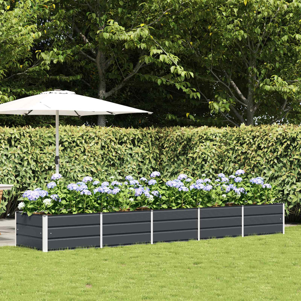 Vidaxl plantenbak antraciet 400 x 80 x 45 cm staal
