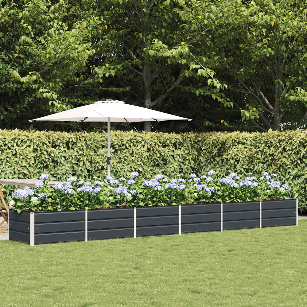 Vidaxl plantenbak antraciet 480 x 80 x 45 cm staal
