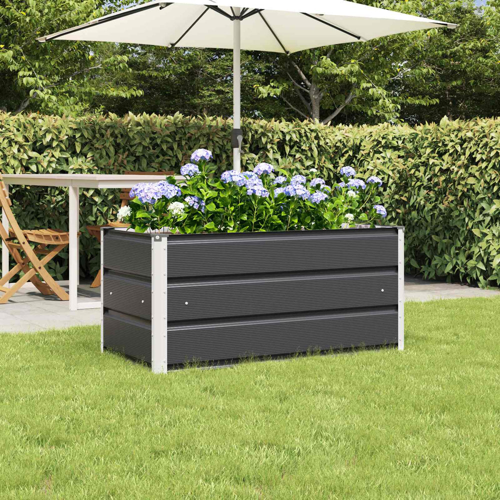Vidaxl plantenbak antraciet 100 x 50 x 45 cm gegalvaniseerd staal