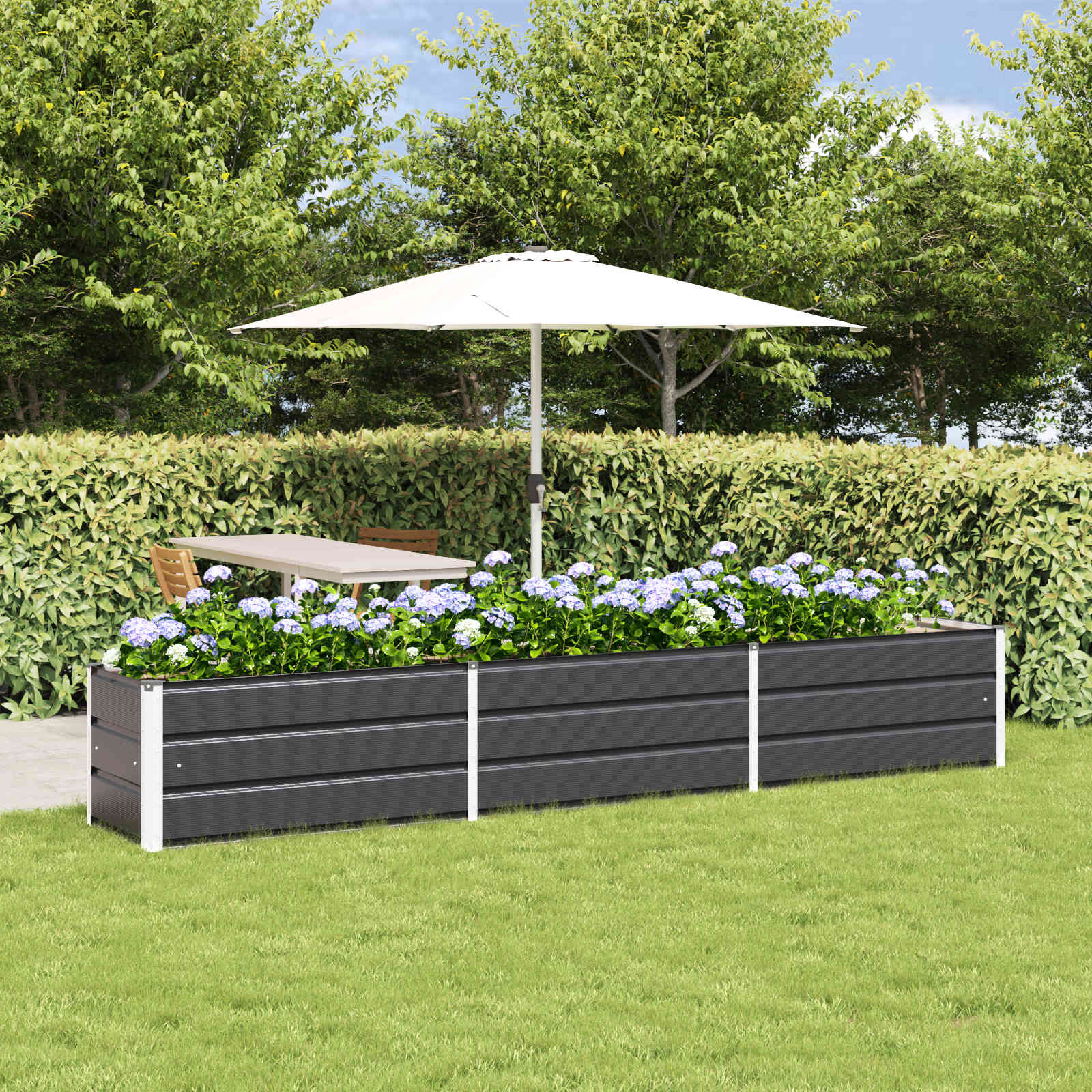 Vidaxl plantenbak antraciet 480 x 50 x 45 cm gegalvaniseerd staal