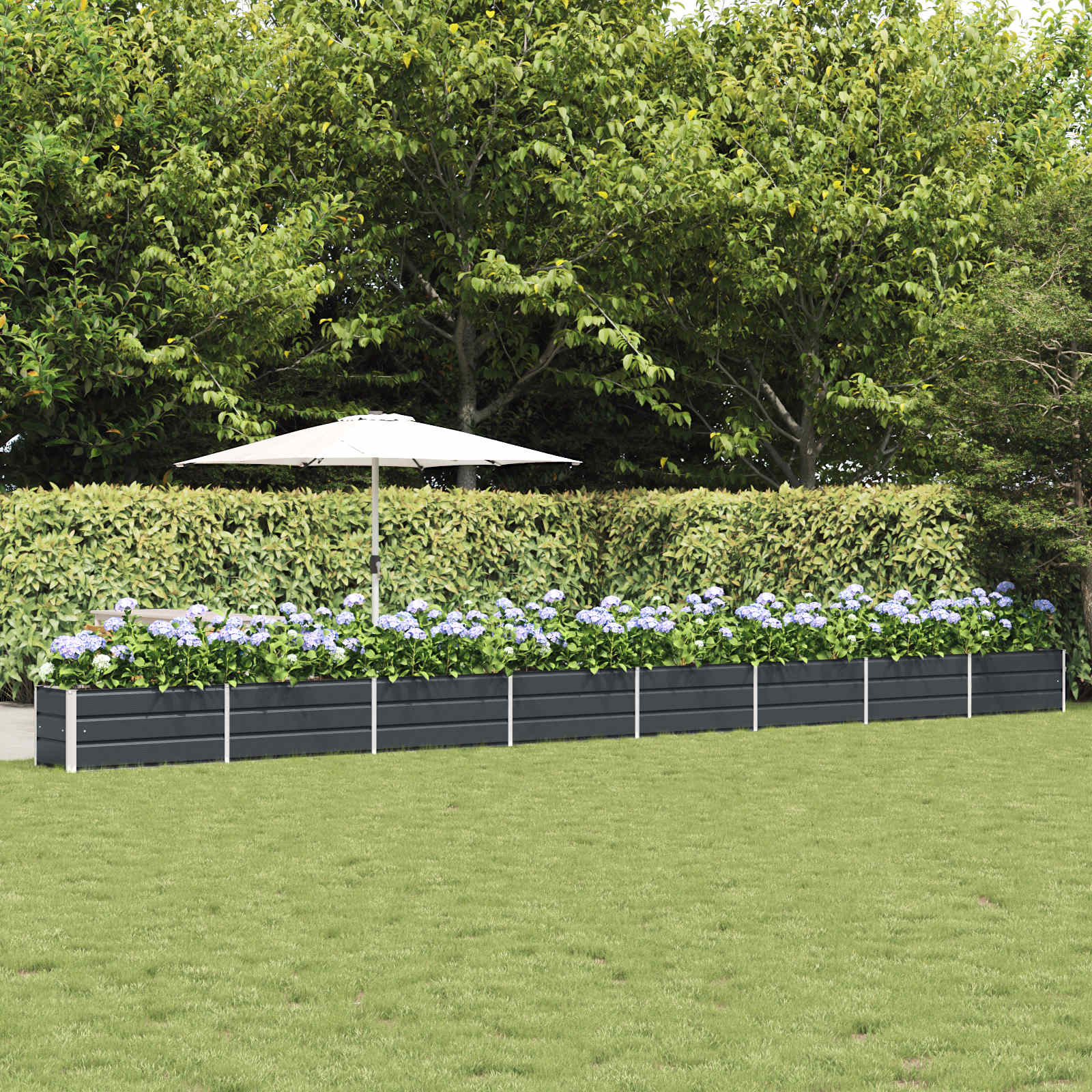 Vidaxl plantenbak antraciet 480 x 50 x 45 cm gegalvaniseerd staal