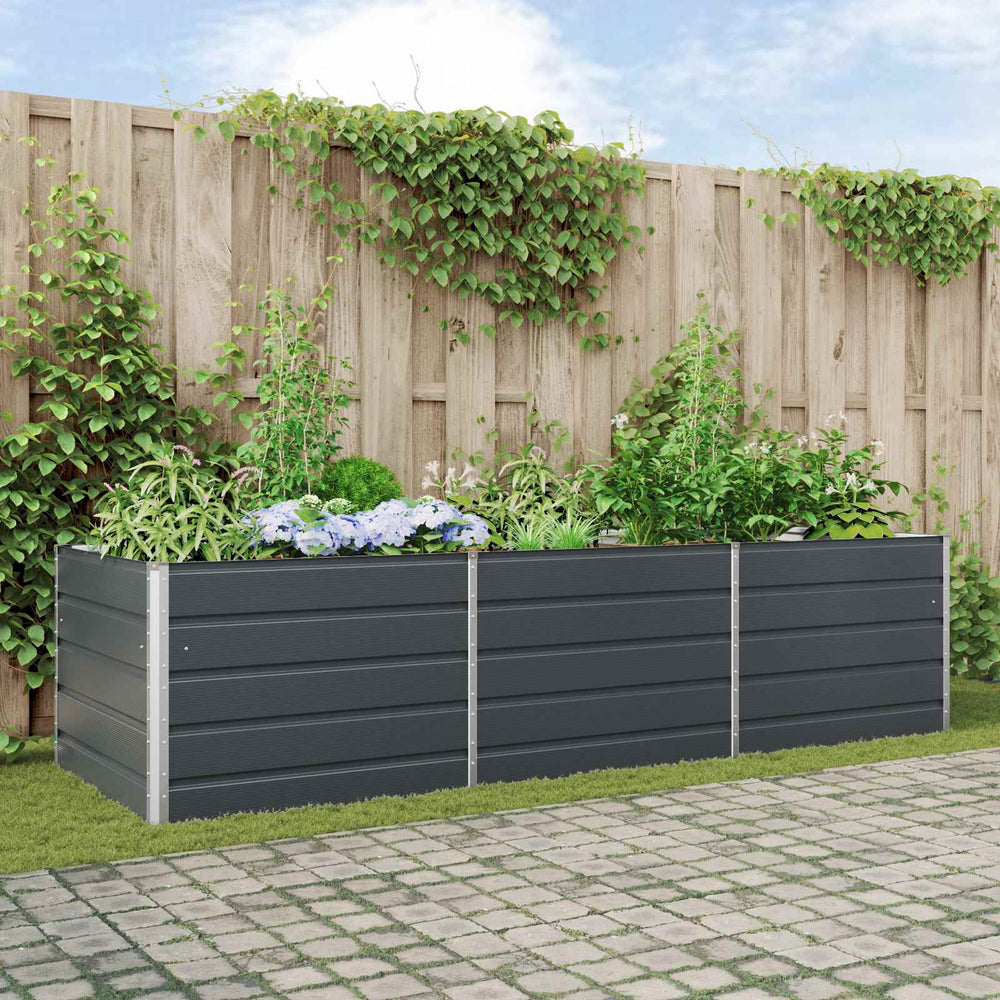Vidaxl plantenbak antraciet 195 x 100 x 45 cm gegalvaniseerd staal