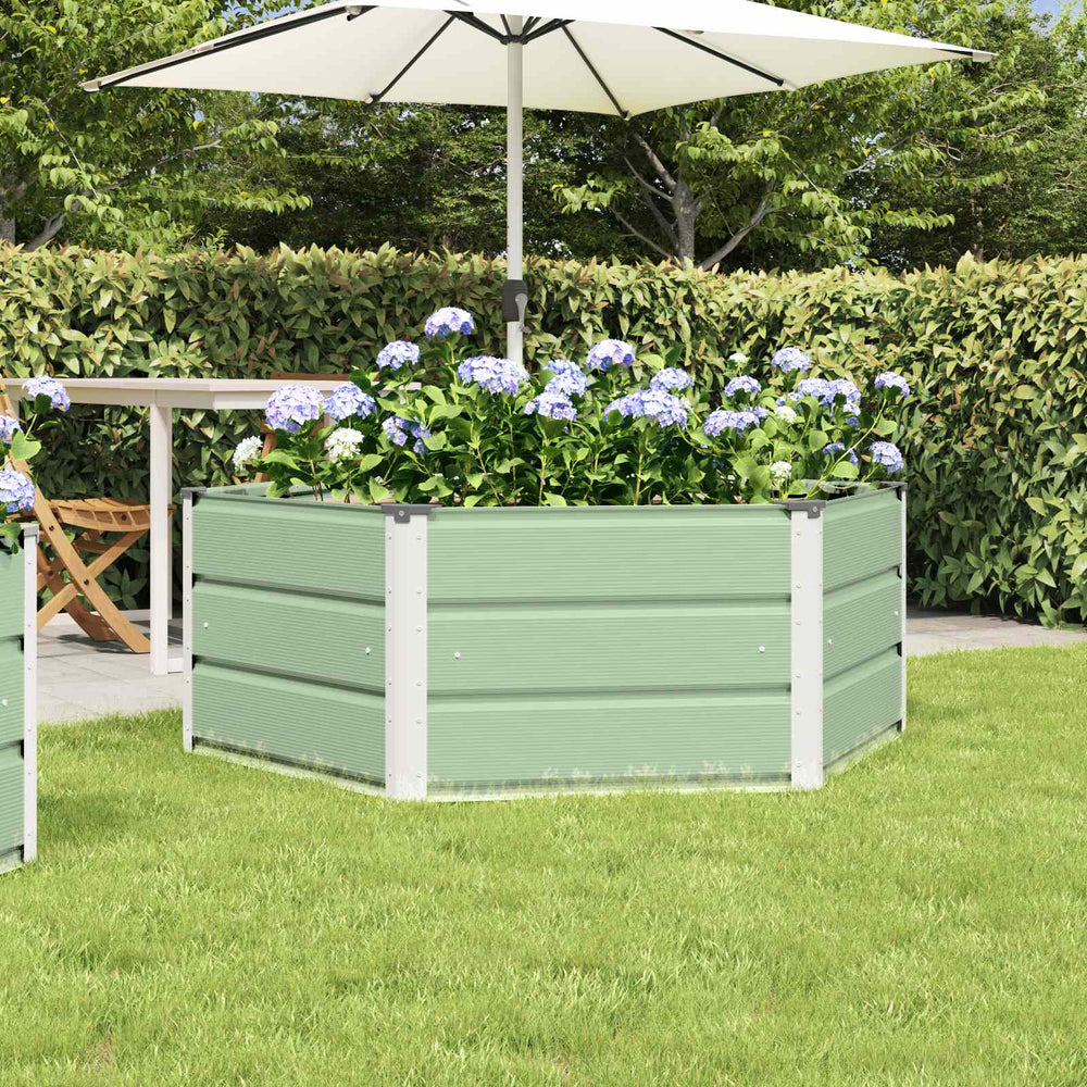 Vidaxl plantenbak pastel groen 129 x 129 x 45 cm staal