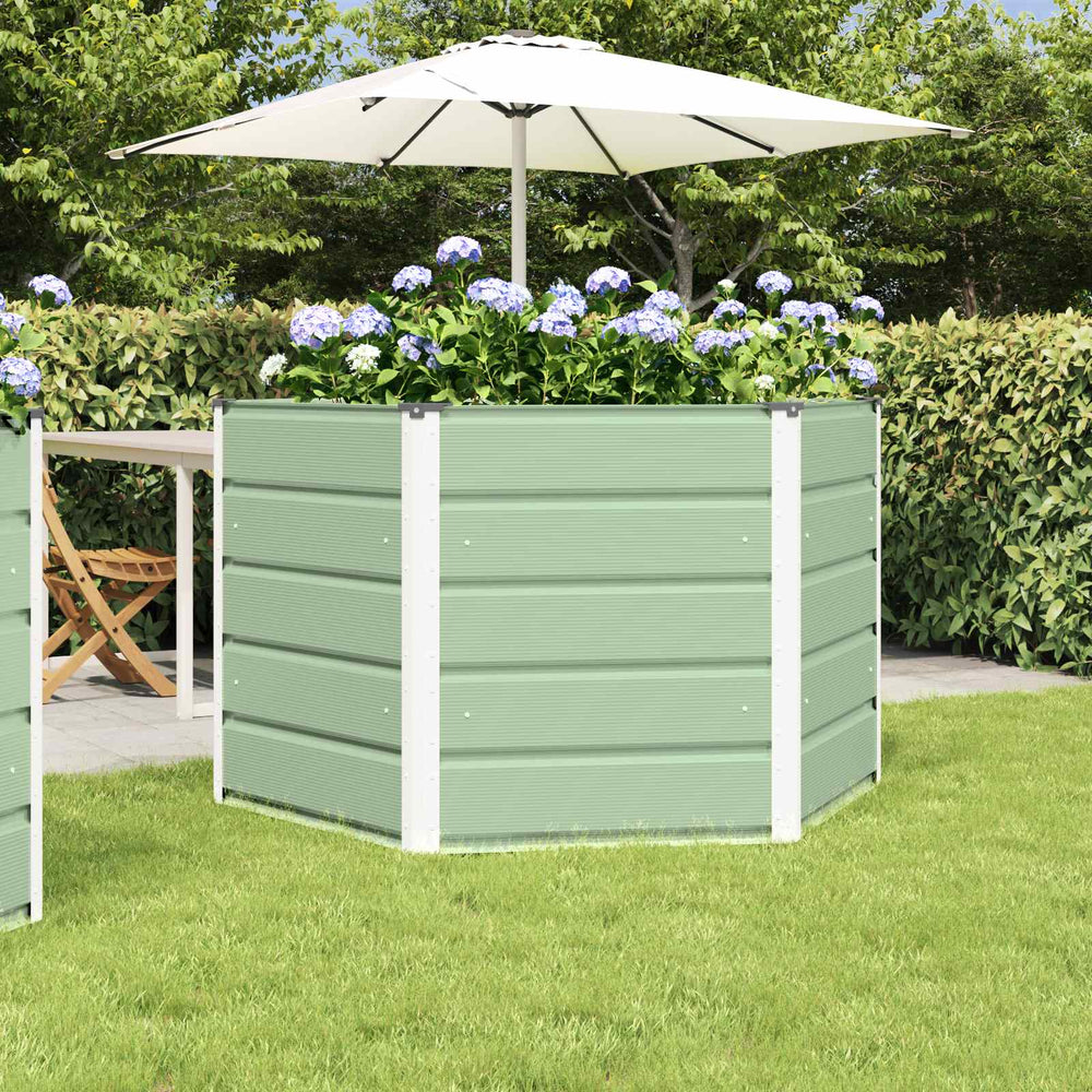 Vidaxl plantenbak pastel groen 129 x 129 x 75 cm staal