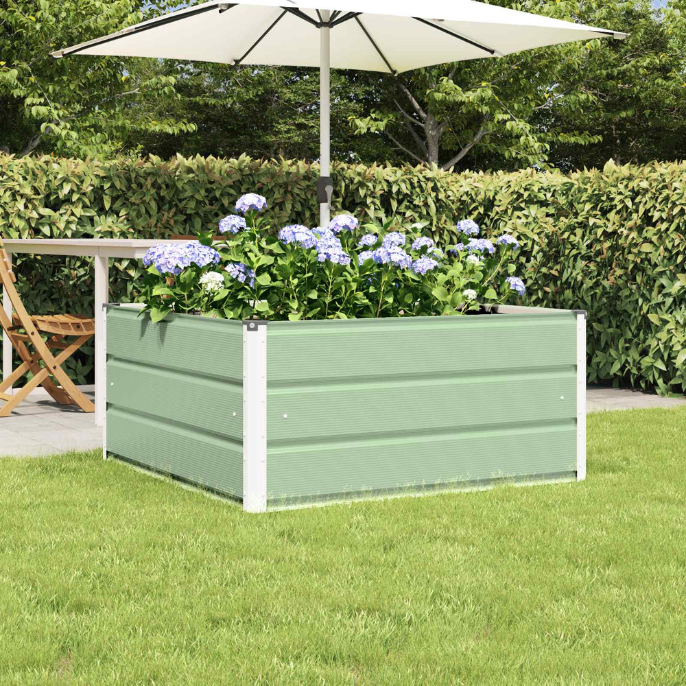 Vidaxl plantenbak pastelgroen 100 x 100 x 45 cm staal