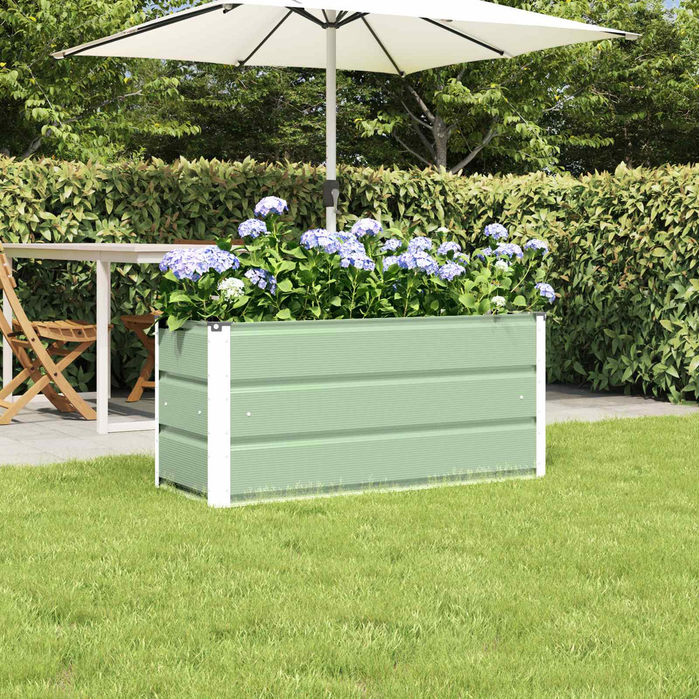 Vidaxl plantenbak groen 100 x 40 x 45 cm staal