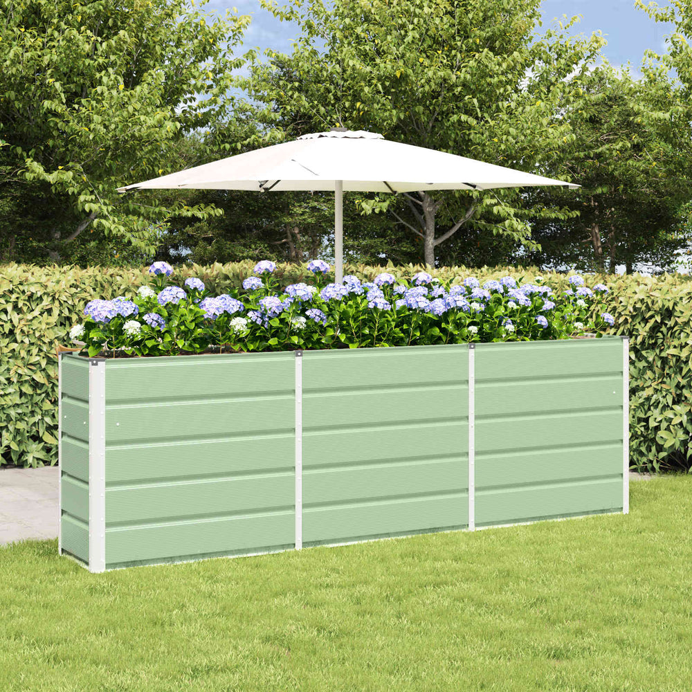 Vidaxl plantenbak groen 160 x 40 x 75 cm staal