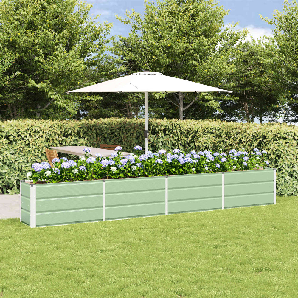 Vidaxl plantenbak groen 320 x 40 x 45 cm staal