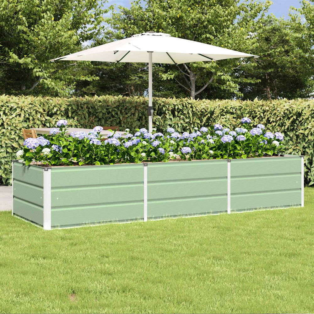 Vidaxl plantenbak groen 240 x 80 x 45 cm staal