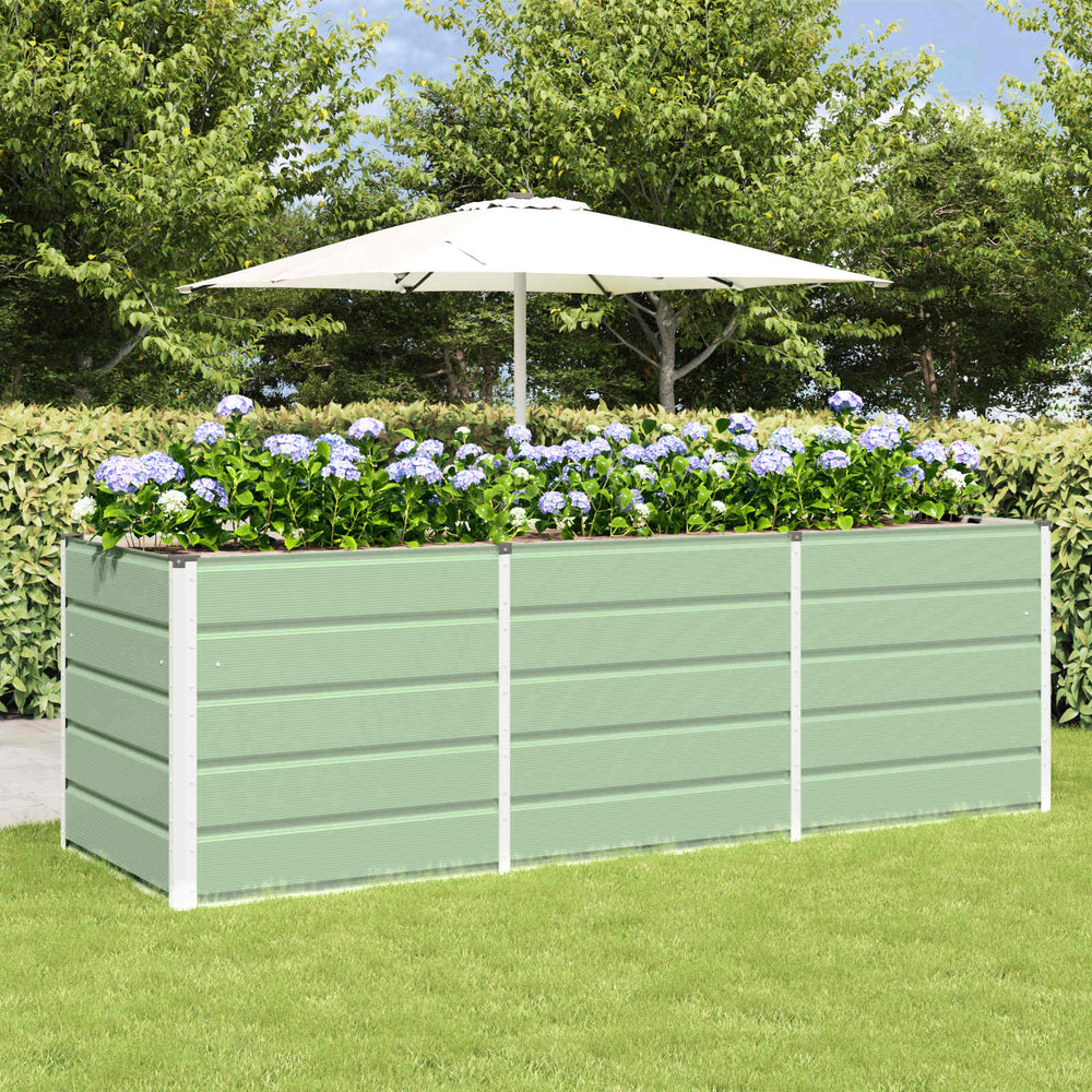 Vidaxl plantenbak groen 240 x 80 x 75 cm staal