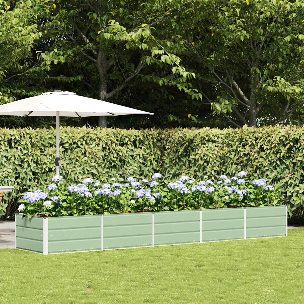 Vidaxl plantenbak groen 400 x 80 x 45 cm staal