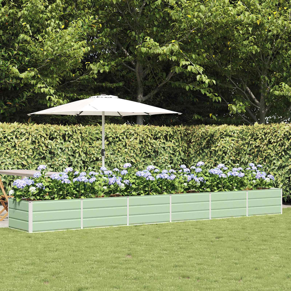 Vidaxl plantenbak groen 480 x 80 x 45 cm staal