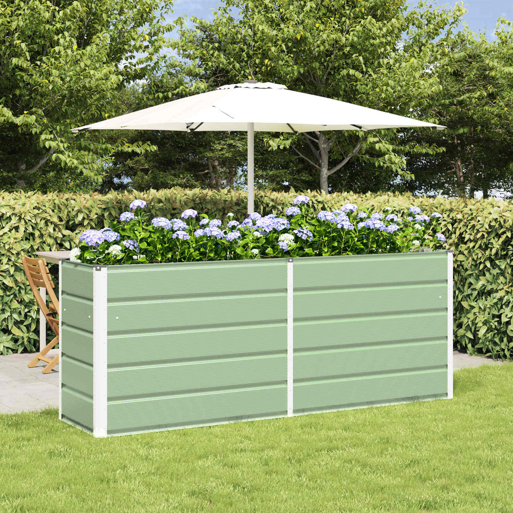 Vidaxl plantenbak pastelgroen 480 x 50 x 45 cm gegalvaniseerd staal
