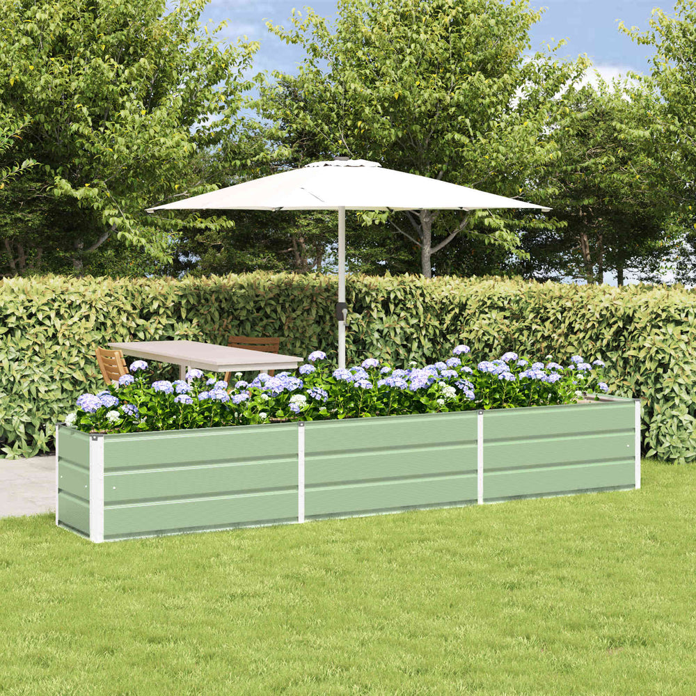 Vidaxl plantenbak pastelgroen 480 x 50 x 45 cm gegalvaniseerd staal