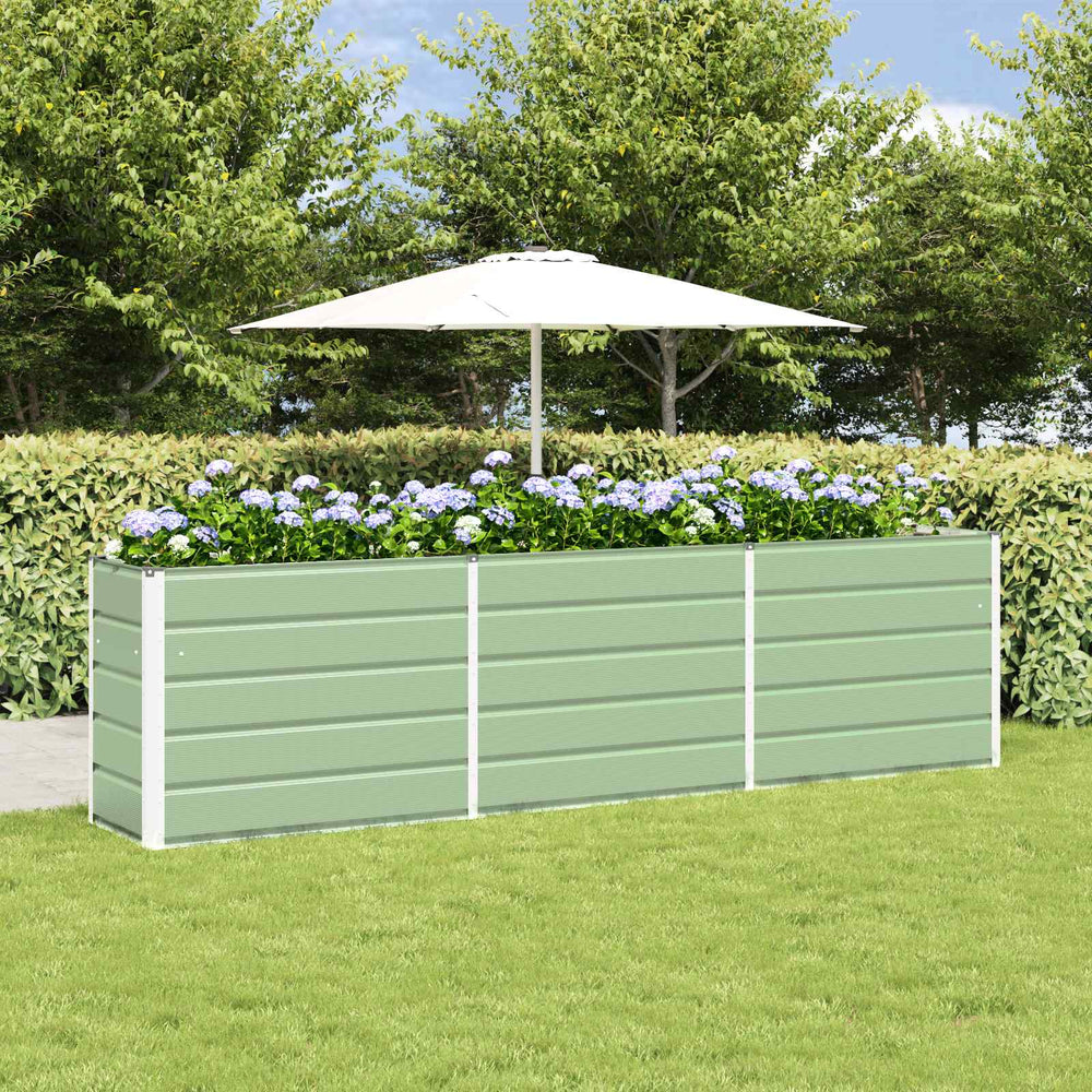 Vidaxl plantenbak pastelgroen 480 x 50 x 45 cm gegalvaniseerd staal