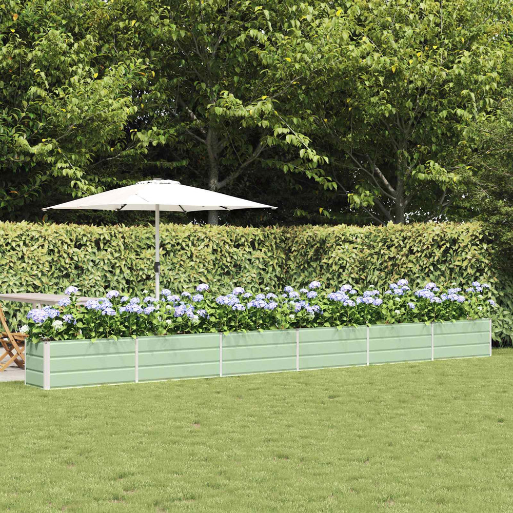 Vidaxl plantenbak pastelgroen 480 x 50 x 45 cm gegalvaniseerd staal
