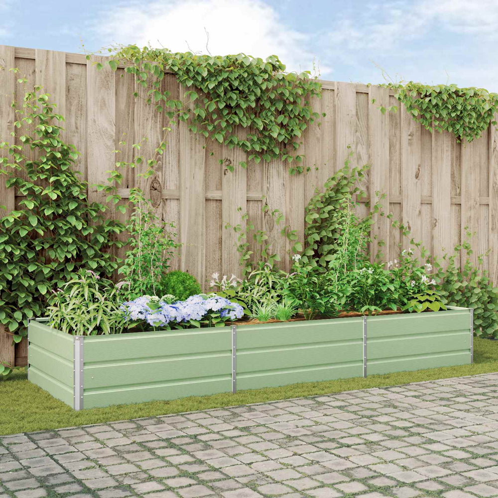 Vidaxl plantenbak pastelgroen 195 x 100 x 45 cm gegalvaniseerd staal