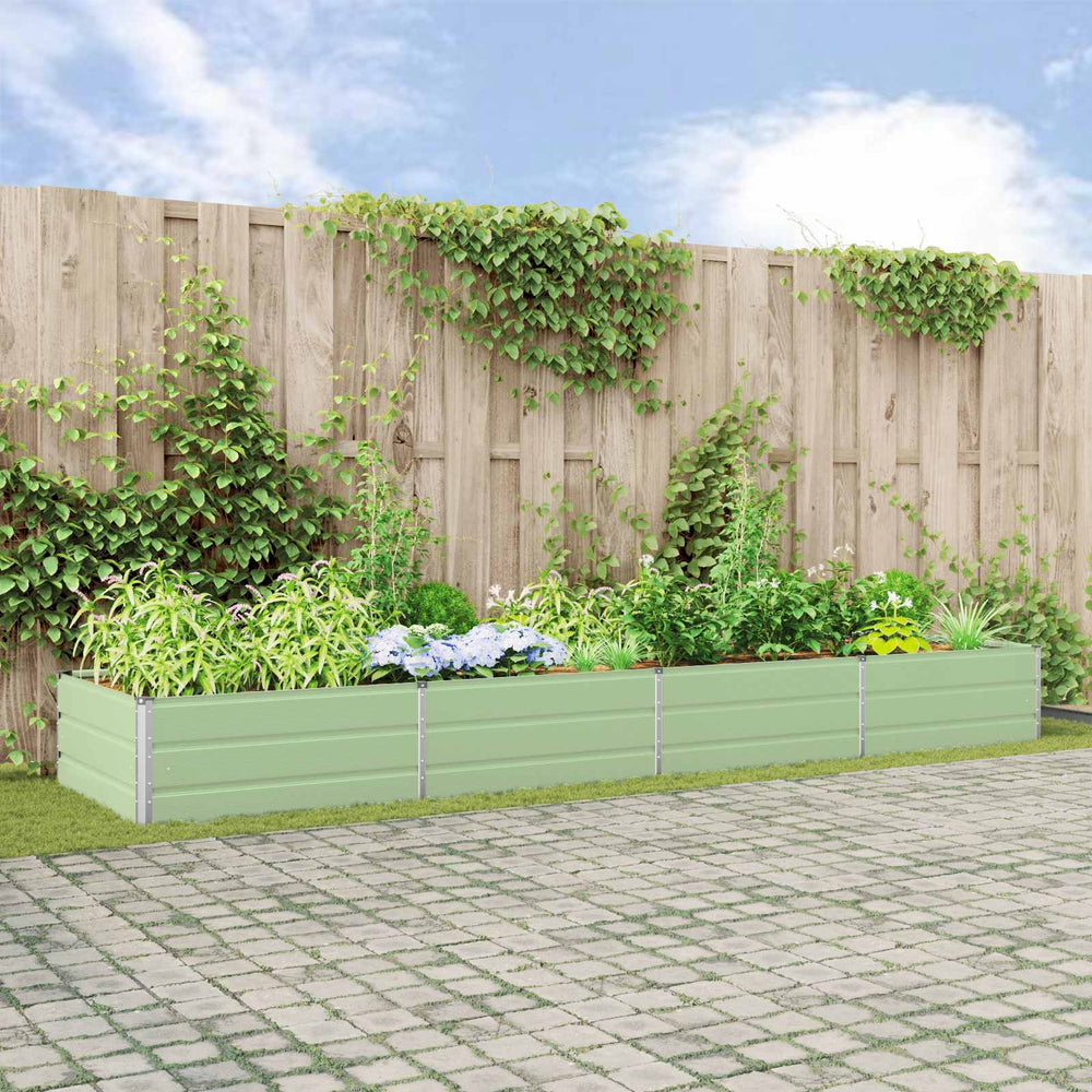 Vidaxl plantenbak pastelgroen 195 x 100 x 45 cm gegalvaniseerd staal