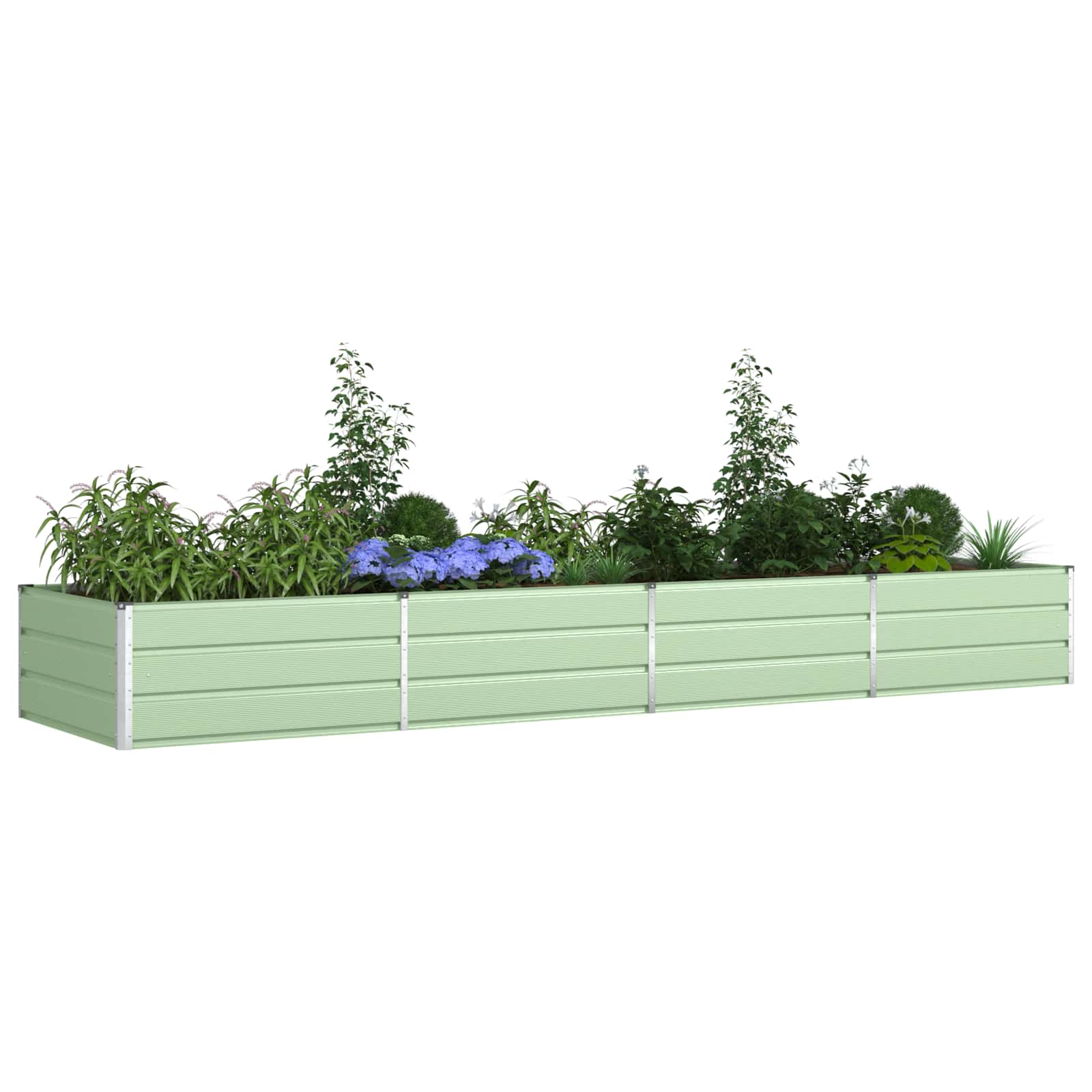 Vidaxl plantenbak pastelgroen 195 x 100 x 45 cm gegalvaniseerd staal