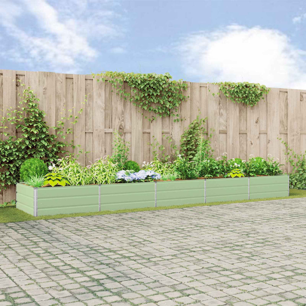 Vidaxl plantenbak pastelgroen 195 x 100 x 45 cm gegalvaniseerd staal
