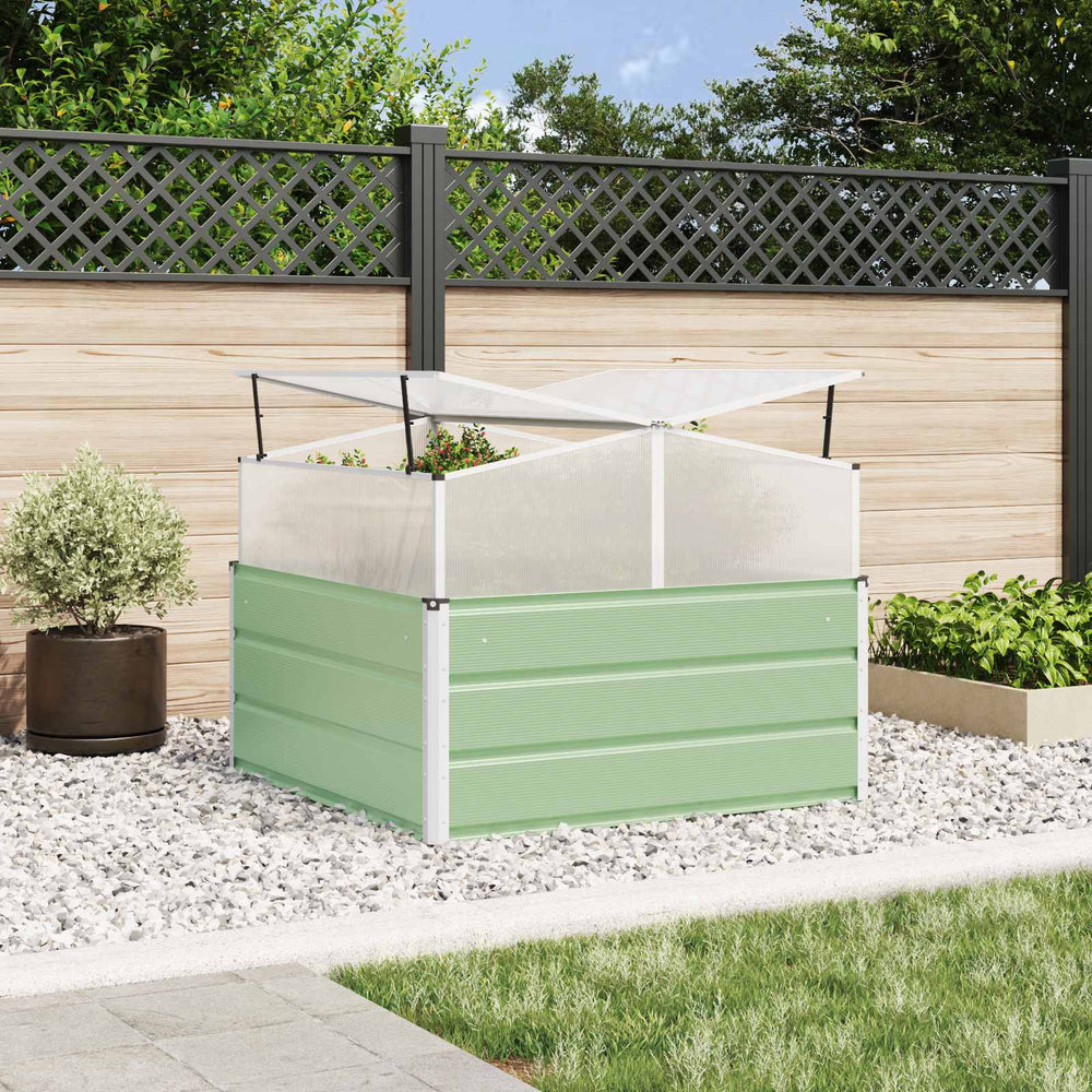 Vidaxl plantenbak pastel groen 100 x 100 x 77 cm gegalvaniseerd staal