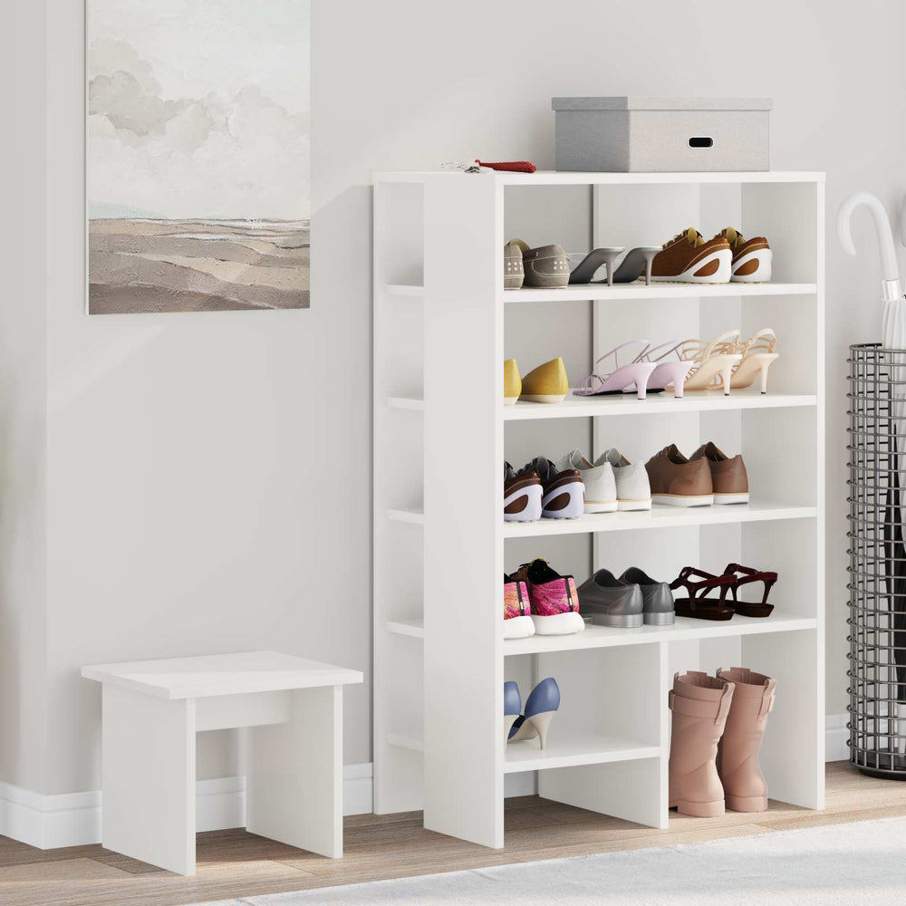 Vidaxl schoenenkast met plank met opslag 2 pcs wit bewerkt hout
