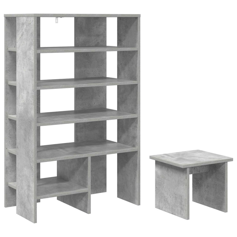 Vidaxl schoenenkast met plank 2 pcs beton grijs bewerkt hout