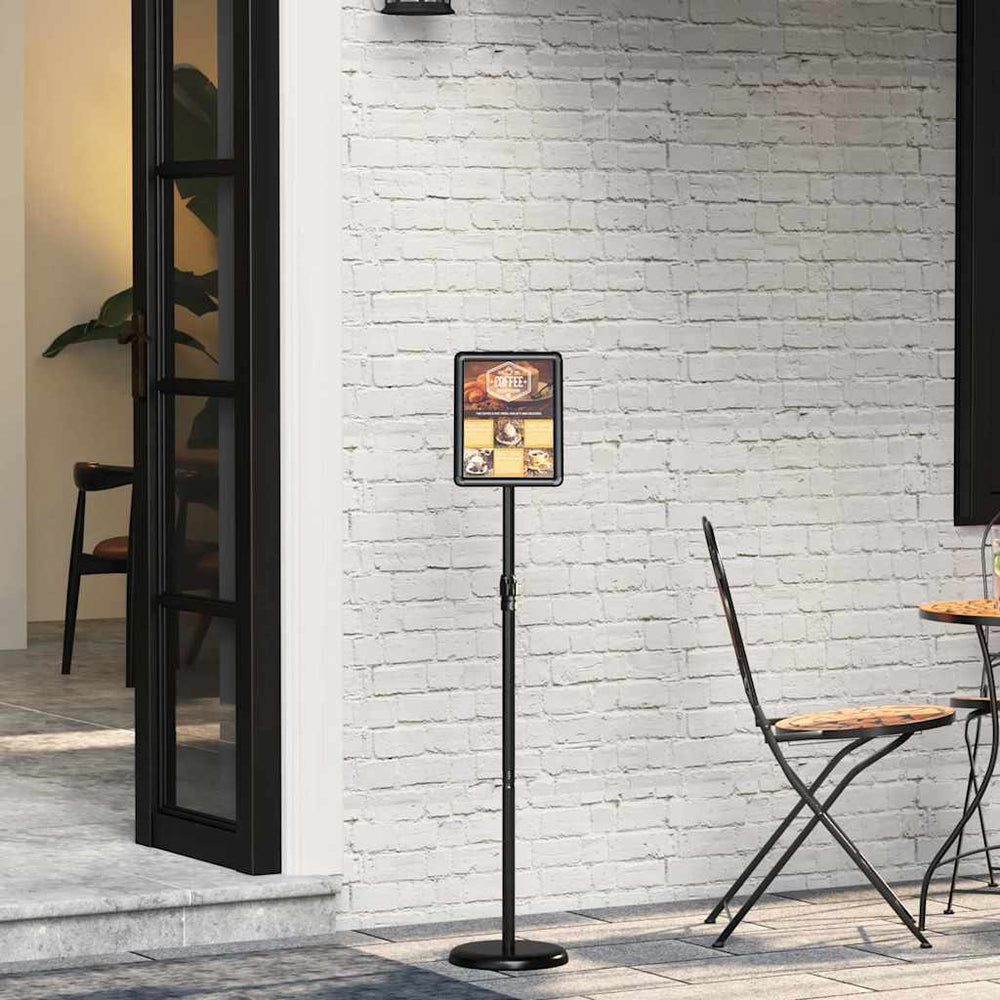 Vidaxl beurs displays zwart 25 x 25 x 125 cm aluminium