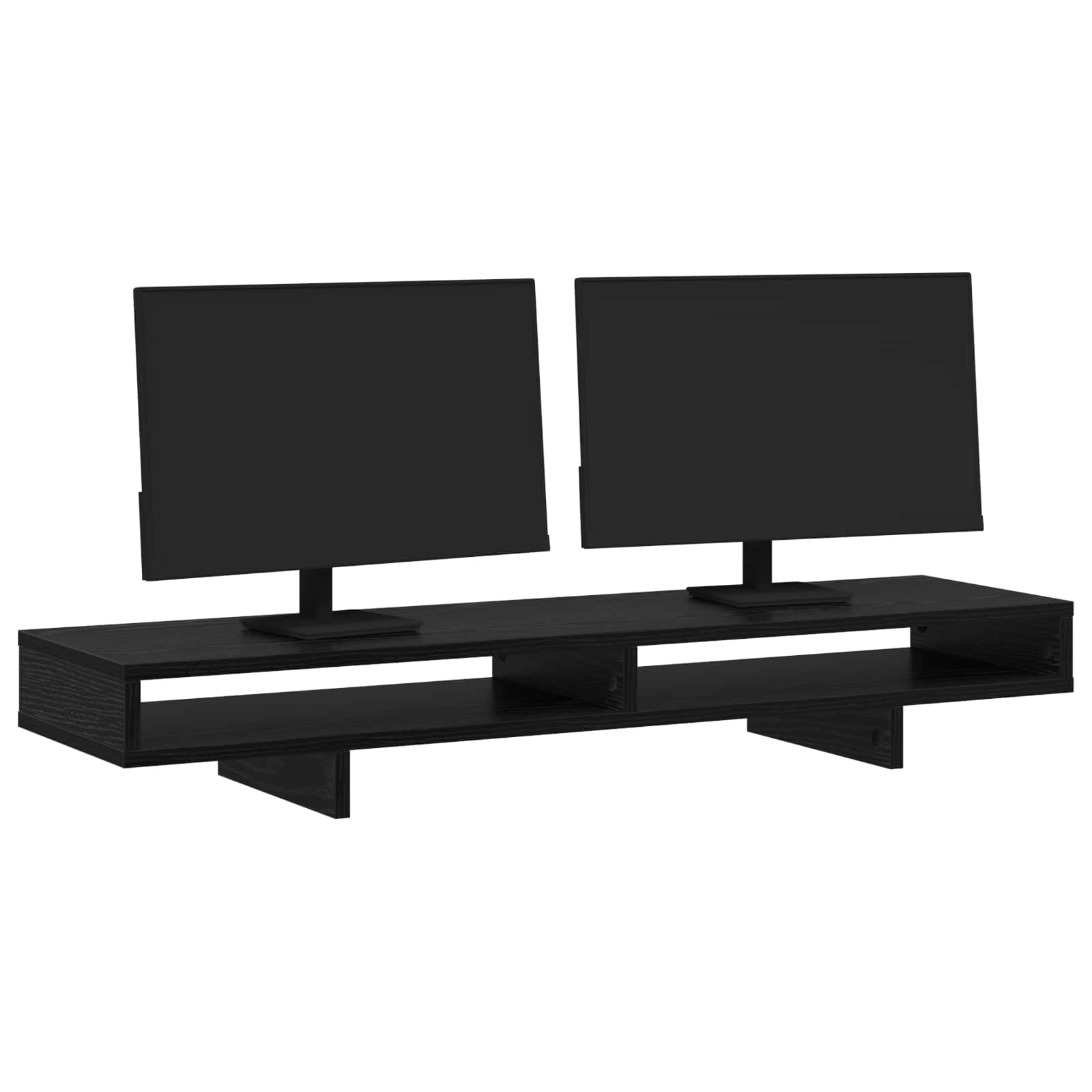 Vidaxl monitor stand met plank zwart 100 x 27 x 15 cm bewerkt hout