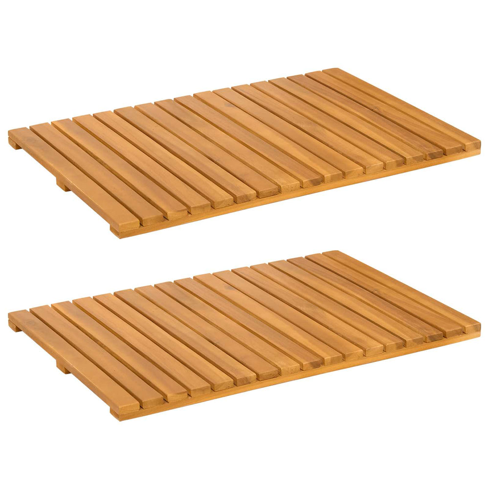 Vidaxl badmat effen bruin 60 x 40 cm hout
