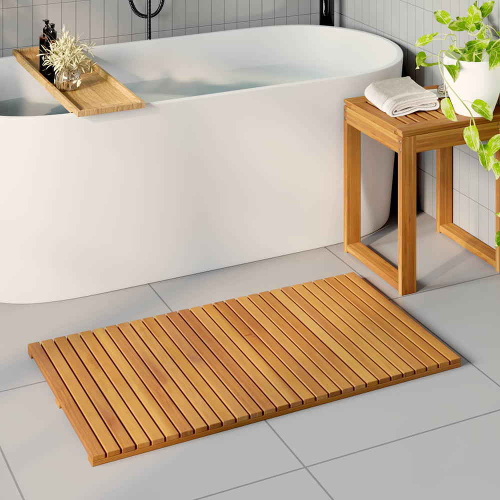 Vidaxl badmat effen bruin 100 x 55 cm hout