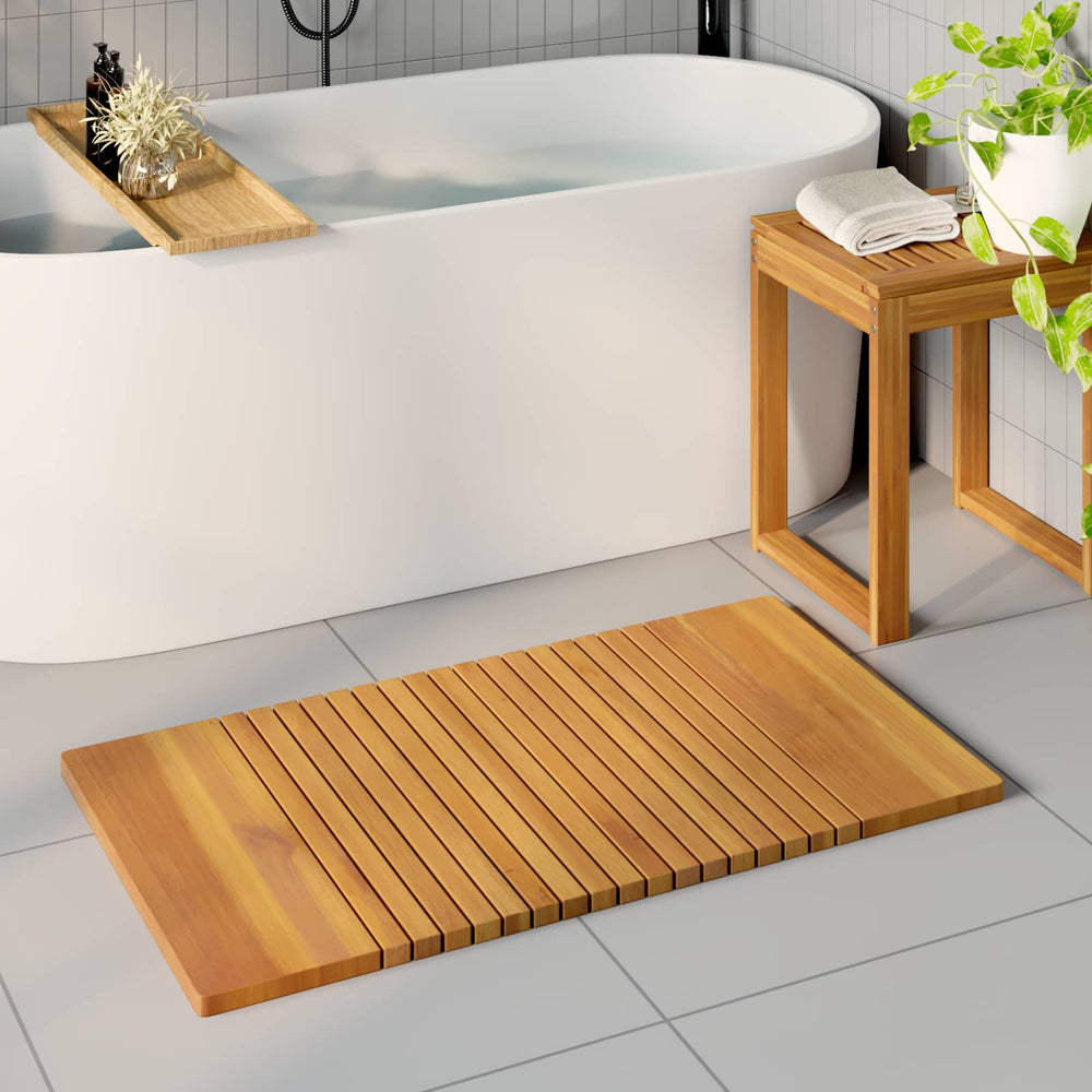 Vidaxl badmat effen bruin 100 x 55 cm hout