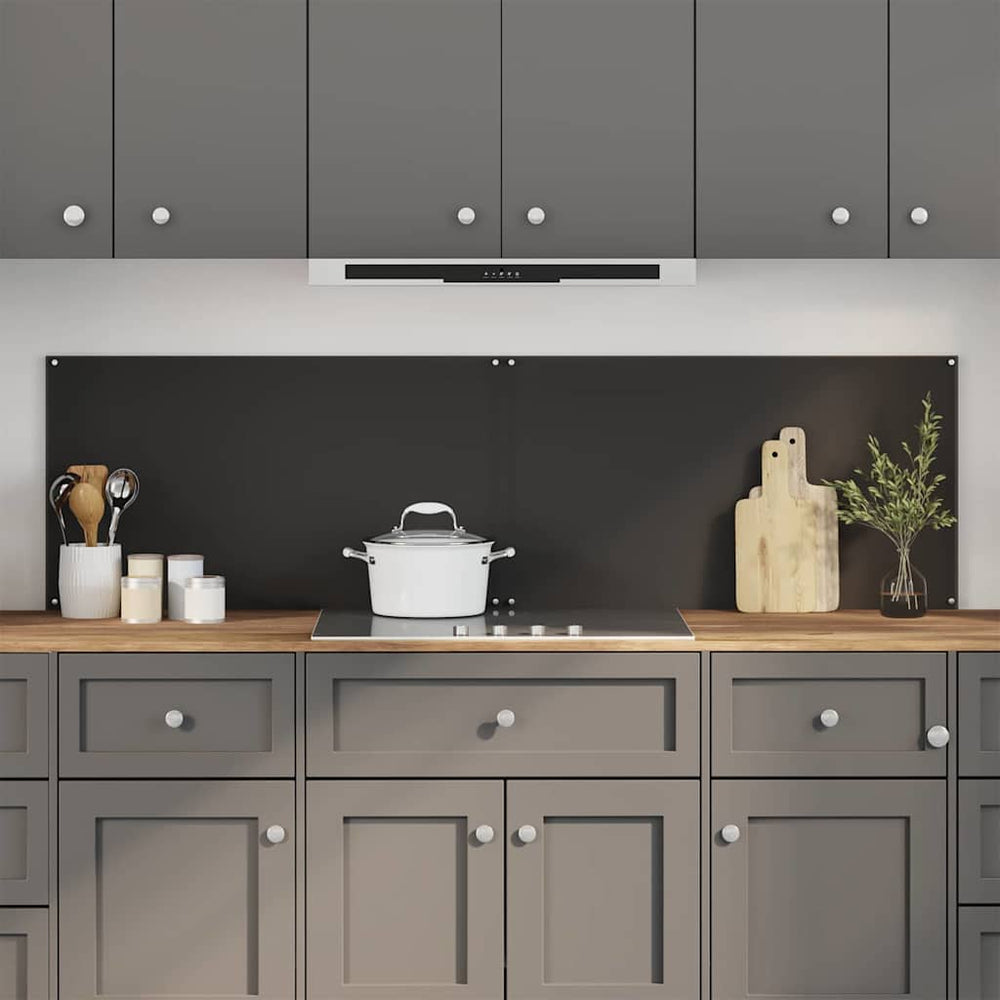 Vidaxl keuken spatscherm 2 pcs zwart 90 x 50 cm gehard glas