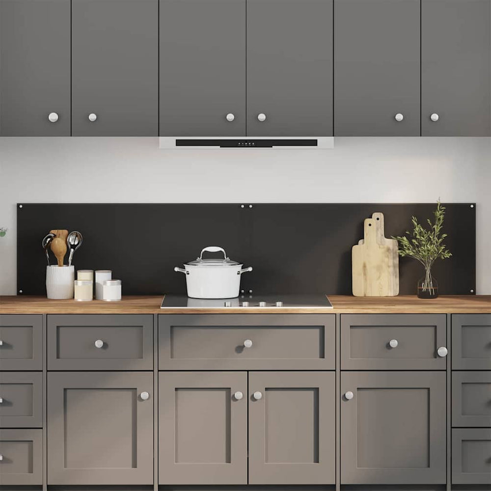 Vidaxl keuken spatscherm 2 pcs zwart 100 x 40 cm gehard glas