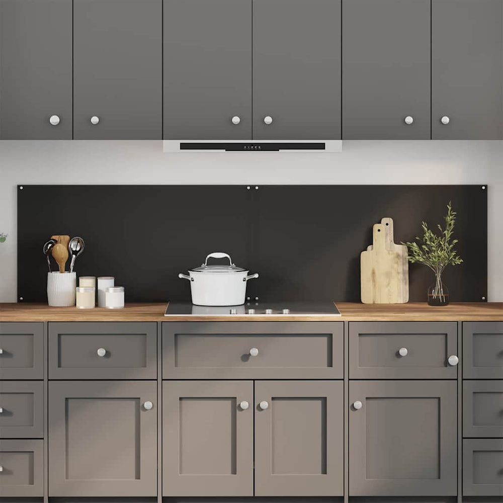 Vidaxl keuken spatscherm 2 pcs zwart 100 x 50 cm gehard glas