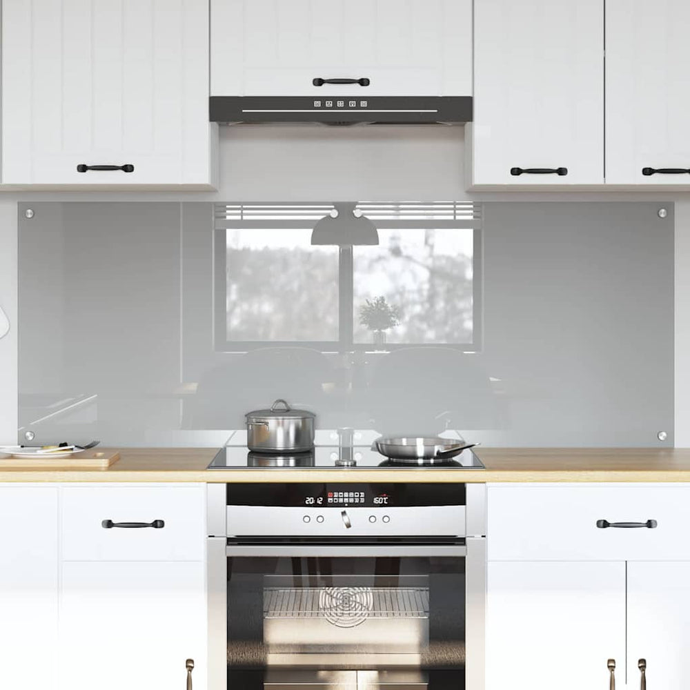 Vidaxl keuken spatscherm 2 pcs lichtgrijs 80 x 60 cm gehard glas