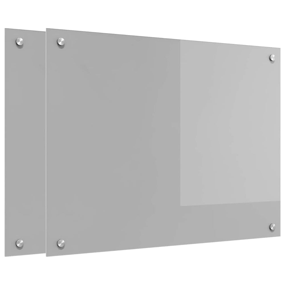 Vidaxl keuken spatscherm 2 pcs lichtgrijs 80 x 60 cm gehard glas