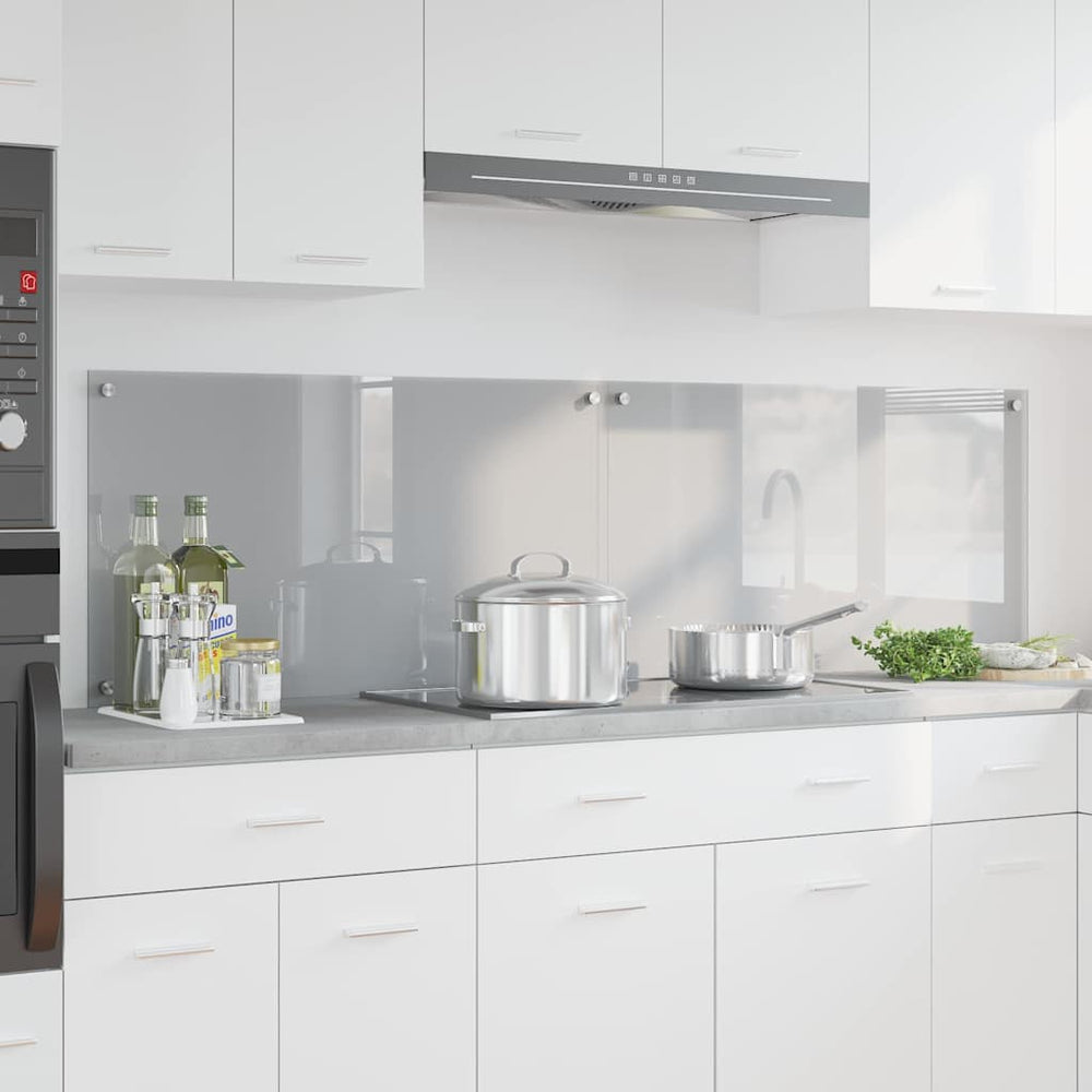 Vidaxl keuken spatscherm 2 pcs lichtgrijs 90 x 50 cm gehard glas