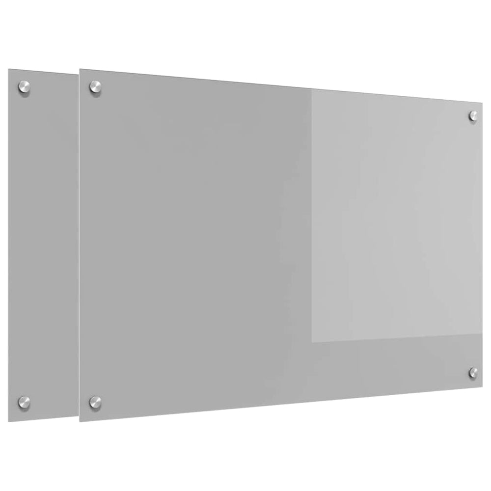 Vidaxl keuken spatscherm 2 pcs lichtgrijs 90 x 60 cm gehard glas
