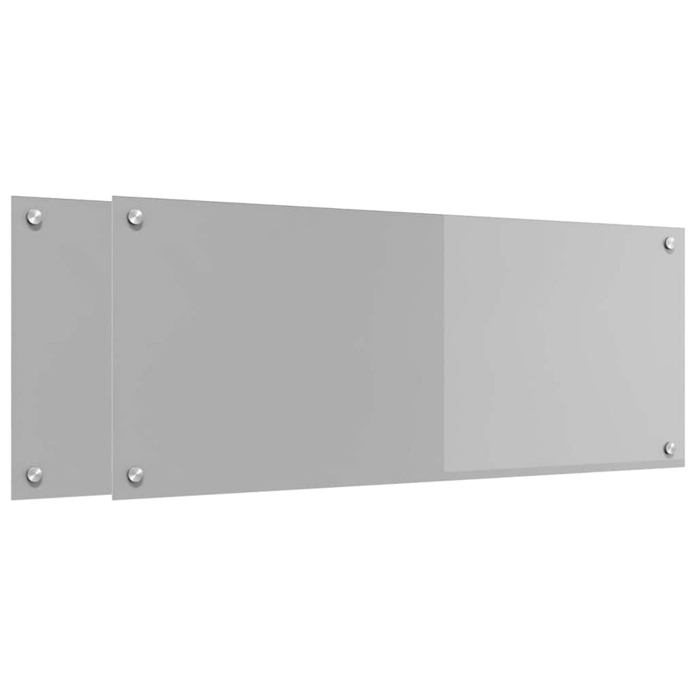 Vidaxl keuken spatscherm 2 pcs lichtgrijs 100 x 40 cm gehard glas