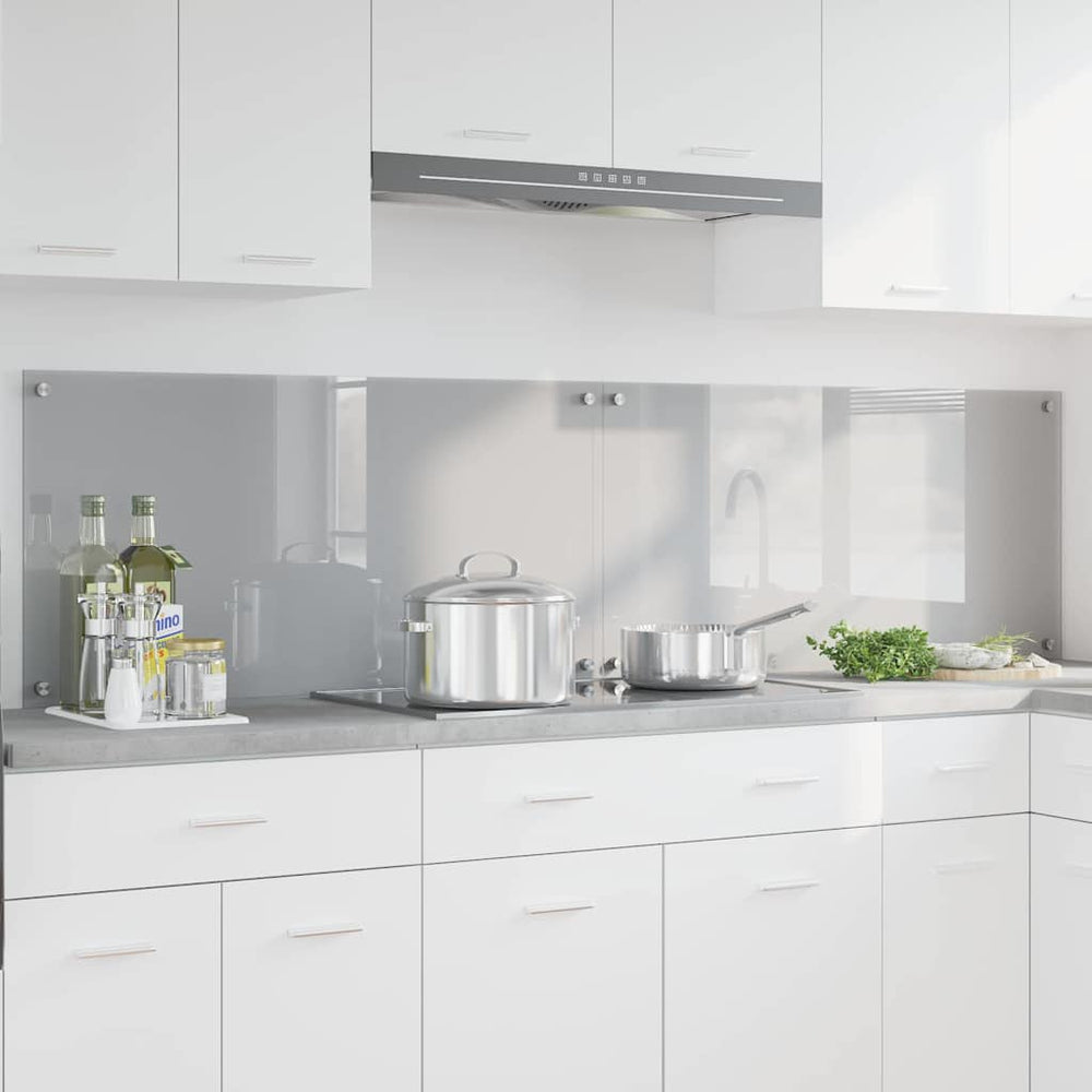 Vidaxl keuken spatscherm 2 pcs lichtgrijs 100 x 50 cm gehard glas
