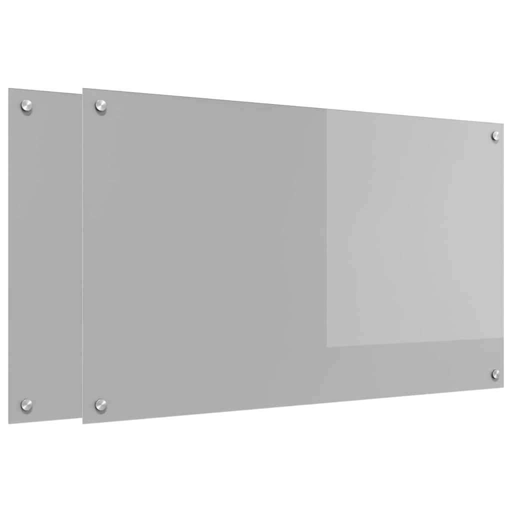 Vidaxl keuken spatscherm 2 pcs lichtgrijs 100 x 60 cm gehard glas