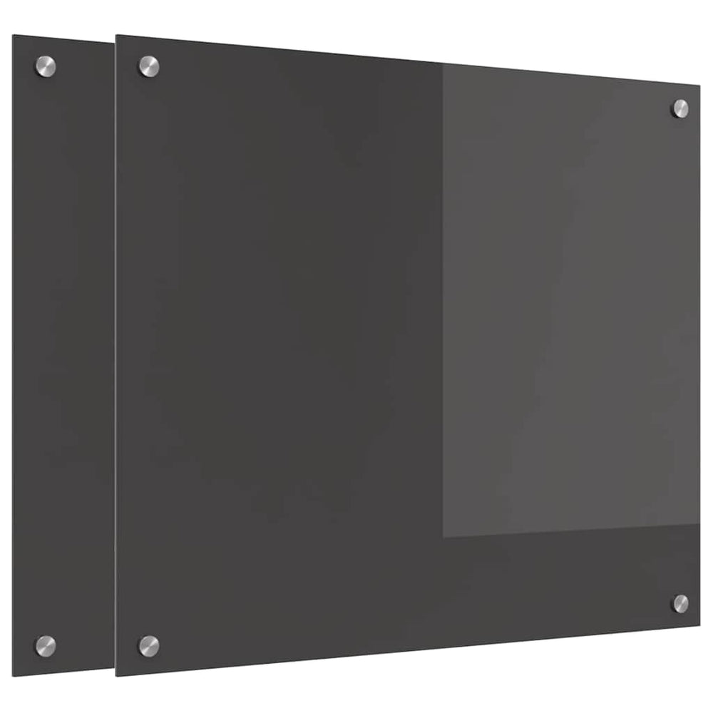 Vidaxl keuken spatscherm 2 pcs donkergrijs 70 x 60 cm gehard glas